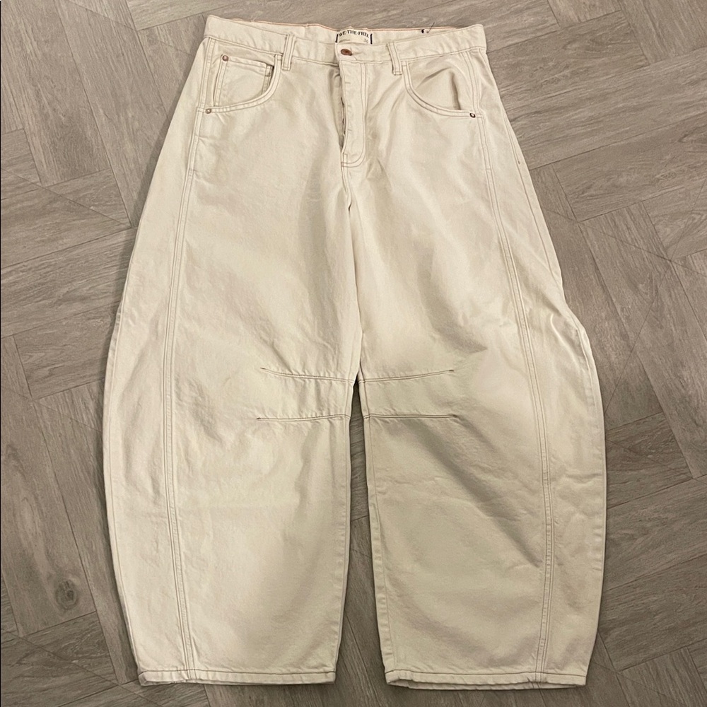 We the Free Barrel Good Luck Jeans in Cream